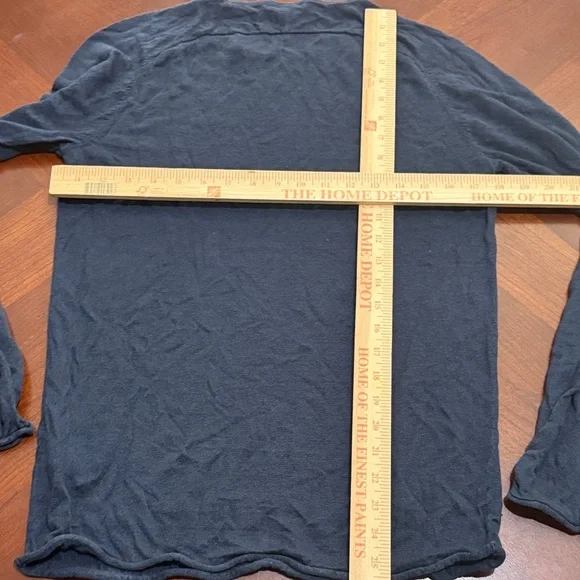 COS 💯 linen Lagenlook natural fiber Deep Blue Long Sleeve Tee sweater - Picture 5 of 6